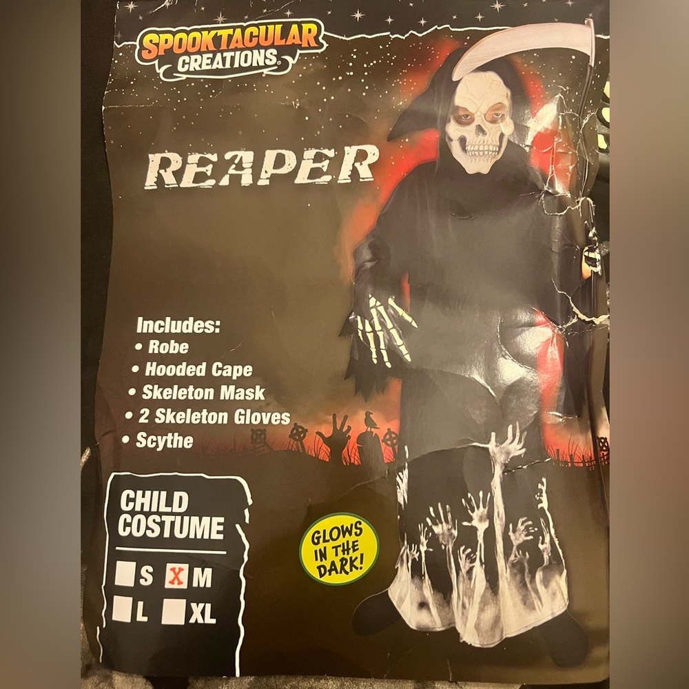 Spooktacular Creations Kids Grim Reaper Glow in the Dark Deluxe Phantom Costume